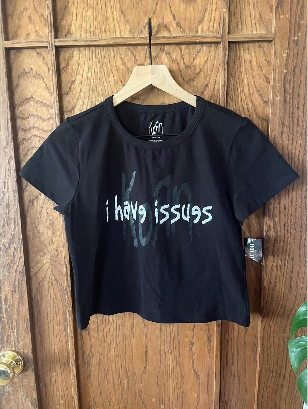 NWT KORN I Have Issues Junior Babydoll M Medium Cropped T-Shirt Music Band Metal